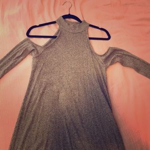 Silence + Noise Cold Shoulder Ribbed Dress